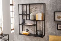 Étagère murale noire aspect bois 75 x 91 cm...