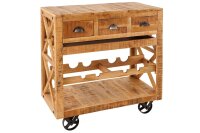 Armoire-bar à roulettes en manguier massif L : 86...