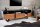 TV Lowboard 140 cm bord darbre compartiments tiroirs bois fer