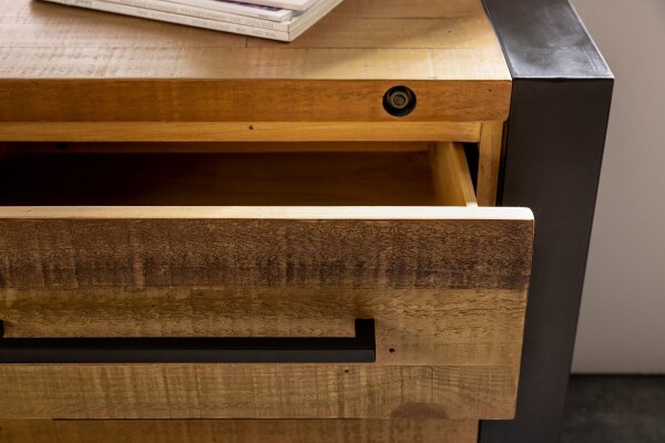 Großes Sideboard Holz Eisen 195 cm breit Industrial Design