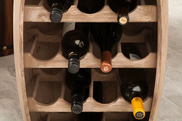 Casier à vin Tonneau de vin design Bois massif Barrique