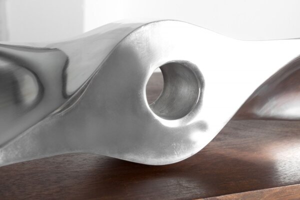 Sculpture murale Hélice métal fait main 110 cm en argent