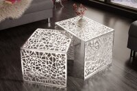 Table basse métal set de 2 pièces en argent...