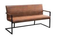 Banc microfibre fer 54 cm en brun noir