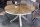 Esstisch 140x140 cm Teakholz Hartglas Edelstahl Braun Chrom