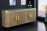 Sideboard Marmor Holz Metall in Grün Messing Art...