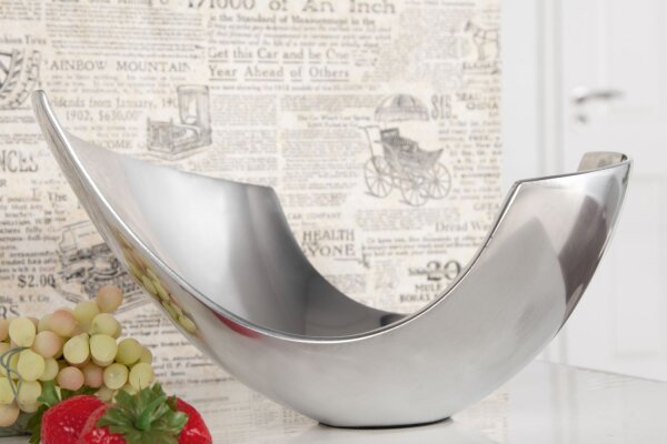 Obstschale Aluminium 25x13 cm in Silber