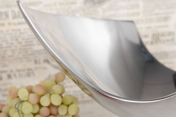 Obstschale Aluminium 25x13 cm in Silber