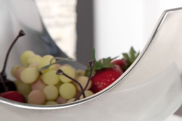 Obstschale Aluminium 25x13 cm in Silber