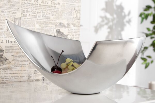 Obstschale Aluminium 25x13 cm in Silber