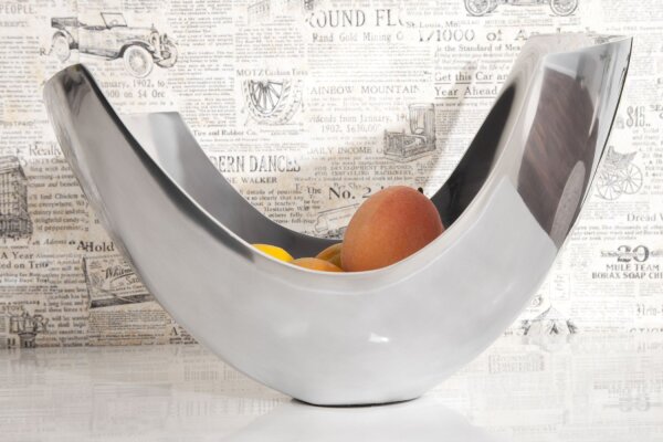 Obstschale Aluminium 35 cm in Silber