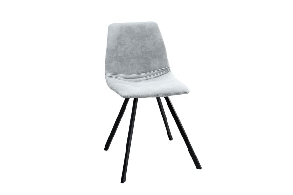 Chaise de salle à manger Microfibre métal 45 cm en gris pierre noir