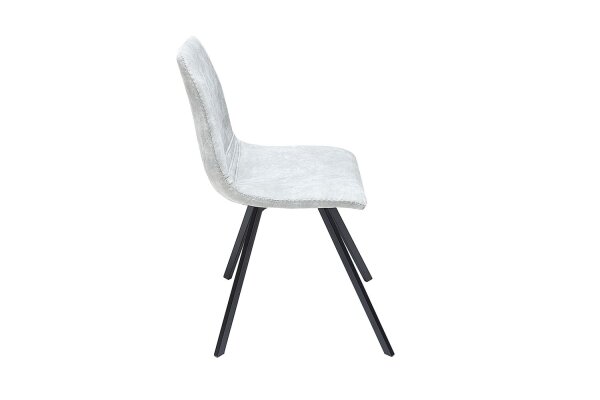 Chaise de salle à manger Microfibre métal 45 cm en gris pierre noir