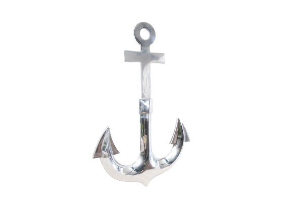 Sculpture murale en aluminium 47 cm en argent Ancre