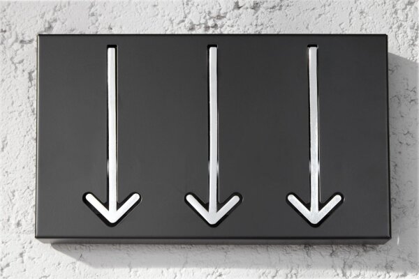 Portemanteau mural en métal 90 cm en noir et blanc