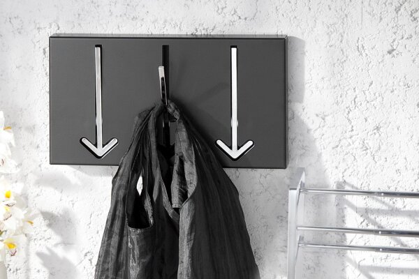 Portemanteau mural en métal 90 cm en noir et blanc