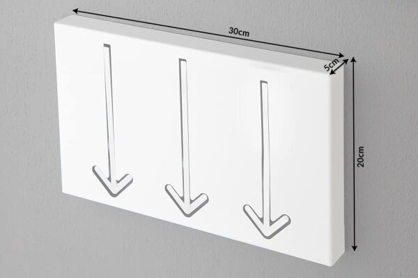 Portemanteau mural en métal 45 cm en blanc