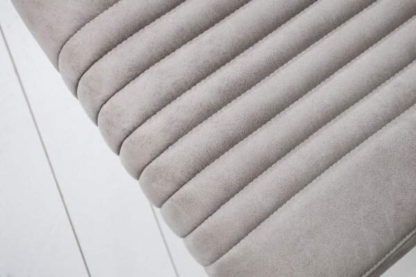 Chaise de salle à manger Microfibre Fer 49 cm en gris pierre