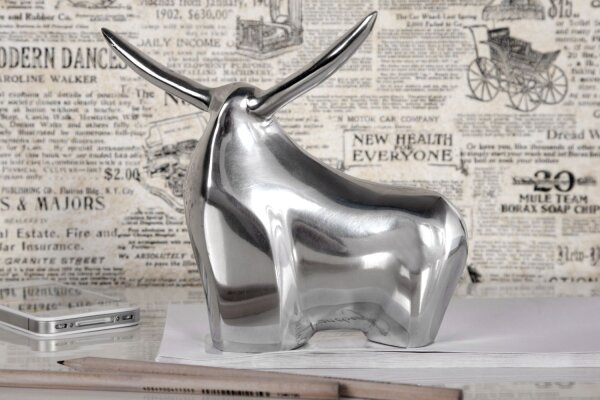 Statue Aluminium 16x55 cm in Silber