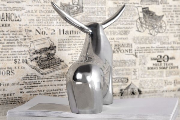 Statue Aluminium 16x55 cm in Silber