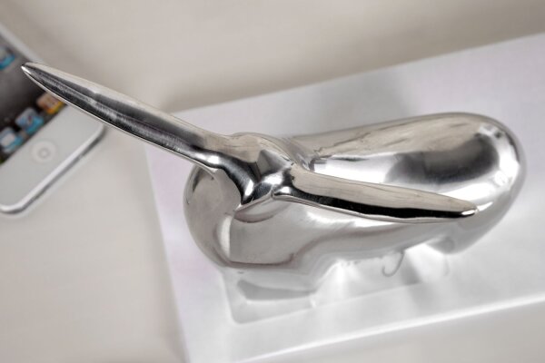 Statue Aluminium 16x55 cm in Silber