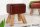 Tabouret en cuir véritable massif 134 cm en marron café naturel