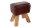 Tabouret en cuir véritable massif 134 cm en marron café naturel