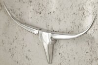 Sculpture murale aluminium 120 cm en blanc argent...