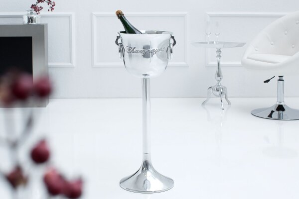 Sektkühler Aluminium Ø 26 cm 75 cm hoch in Silber