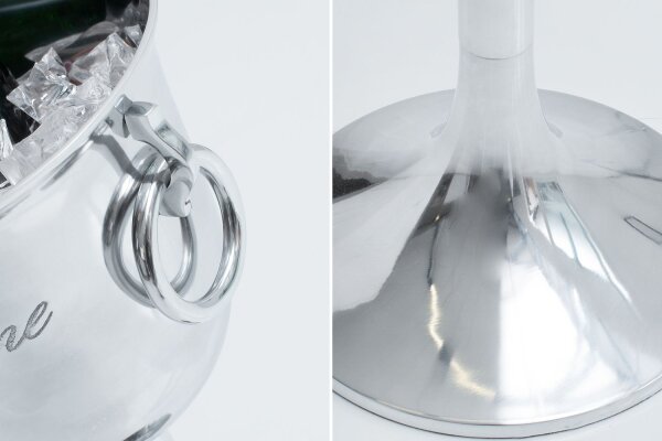 Sektkühler Aluminium Ø 26 cm 75 cm hoch in Silber