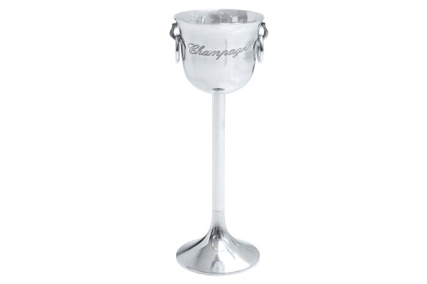 Sektkühler Aluminium Ø 26 cm 75 cm hoch in Silber