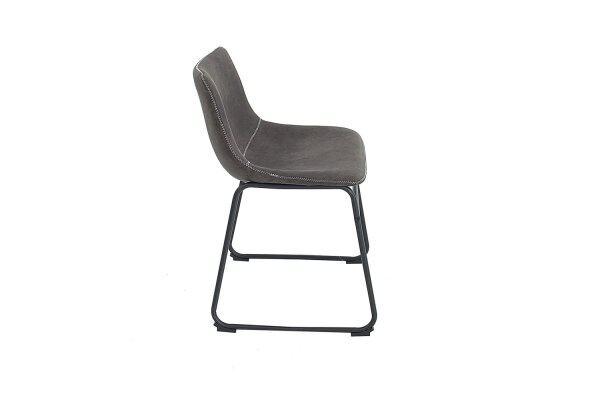 Esszimmerstuhl Vintage Grau Schwarz  45 cm Microfaser Eisen