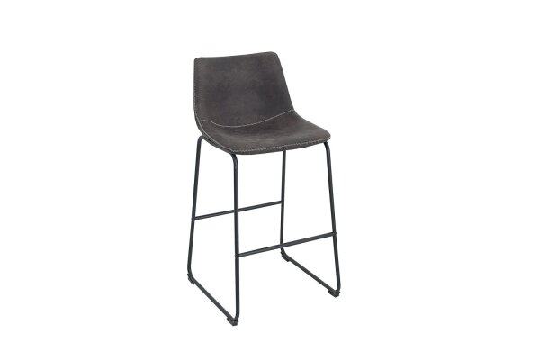 Table de bar microfibre fer 49 cm en gris vintage noir