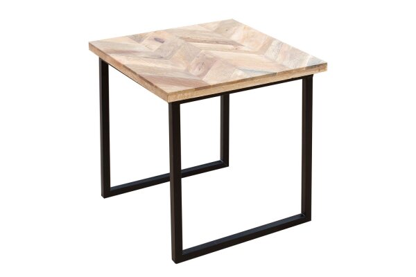 Couchtisch Mango Holz Metall 45x160 cm in Natur Schwarz