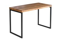 Schreibtisch Sheesham Holz Metall 118x60 cm in Natur Schwarz