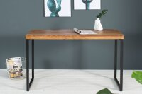 Schreibtisch Sheesham Holz Metall 118x60 cm in Natur Schwarz