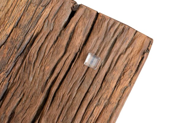 Esstisch recyceltes Teakholz Metall 180x15 cm in Natur