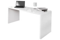 Bureau MDF laqué 140 cm en blanc brillant