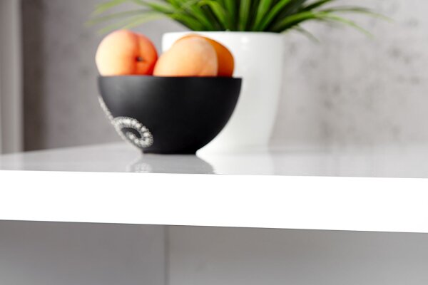 Bureau MDF laqué 20 cm en blanc brillant