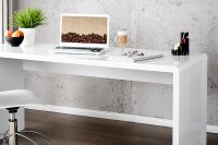 Bureau MDF laqué 20 cm en blanc brillant