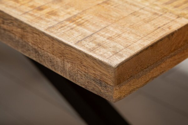 Esstisch Mango Holz Metall 200x20 cm in Natur Schwarz