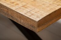 Esstisch Mango Holz Metall 200x20 cm in Natur Schwarz