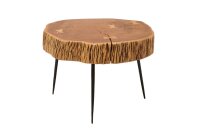 Couchtisch Akazienholz Metall &Oslash; 60 cm in Natur Schwarz