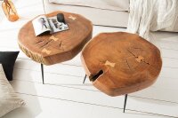 Table basse en bois dacacia métal Ø 60 cm...