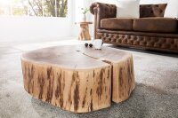 Table basse en bois dacacia avec roulettes artisanale...