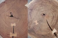 Table basse en bois dacacia avec roulettes artisanale...