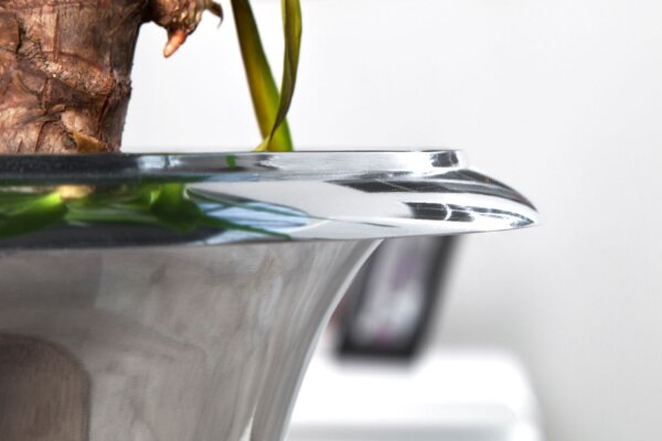 Vase Metall Ø 35 cm H: 60 cm in Silber