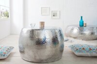 Table basse en aluminium martelé Ø 60 cm en...