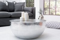Couchtisch Aluminium Handarbeit &Oslash; 60 cm in Silber