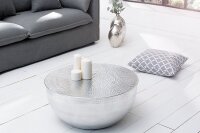 Couchtisch Aluminium Handarbeit Ø 60 cm in Silber